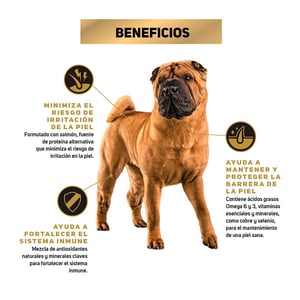 Pro Plan Optiderma Sensitive Skin Alimento Seco para Perro Adulto Razas Mediana/Grande Receta Salmón y Arroz