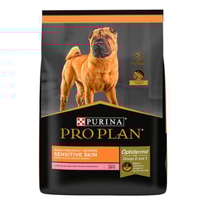 Pro Plan Optiderma Sensitive Skin Alimento Seco para Perro Adulto Razas Mediana/Grande Receta Salmón y Arroz